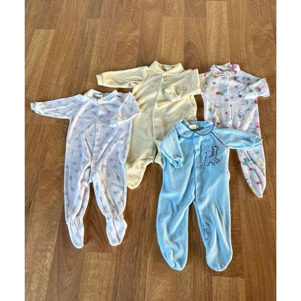 Vintage baby terry snap up Carters and more footie sleeper lot